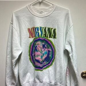 NIRVANA White Sweatshirt with Multicolor Graphic